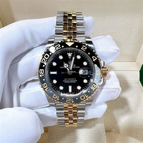 rolex gmt two tone yellow gold